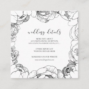 D'accompagnement Carte de détails mariage noir et blanc