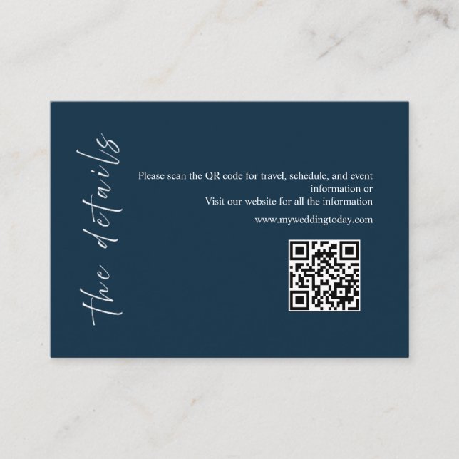 D'accompagnement Carte de détails minimaliste Navy (Devant)