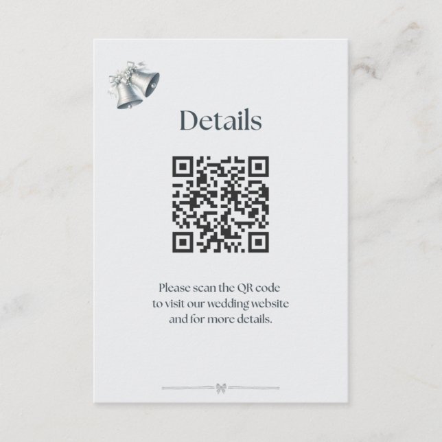 D'accompagnement Carte de détails Noces de Cérémonie Cloches Argent (Devant)
