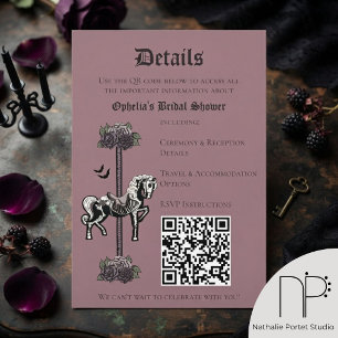 D'accompagnement Carte de détails QR de cheval de squelette mauve