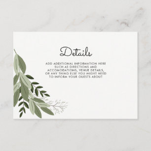 D'accompagnement Carte de détails Rustic Mariage Sprigs