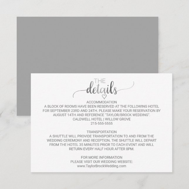 D'accompagnement Carte de détails sur la calligraphie à huile d'arg (Devant / Derrière)