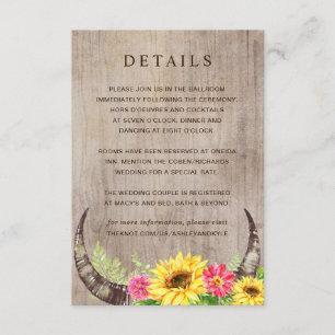 D'accompagnement Carte de détails sur le tournesol sur le bois avec