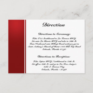 D'accompagnement Carte de direction 3,5 x 5 Arbre blanc rouge