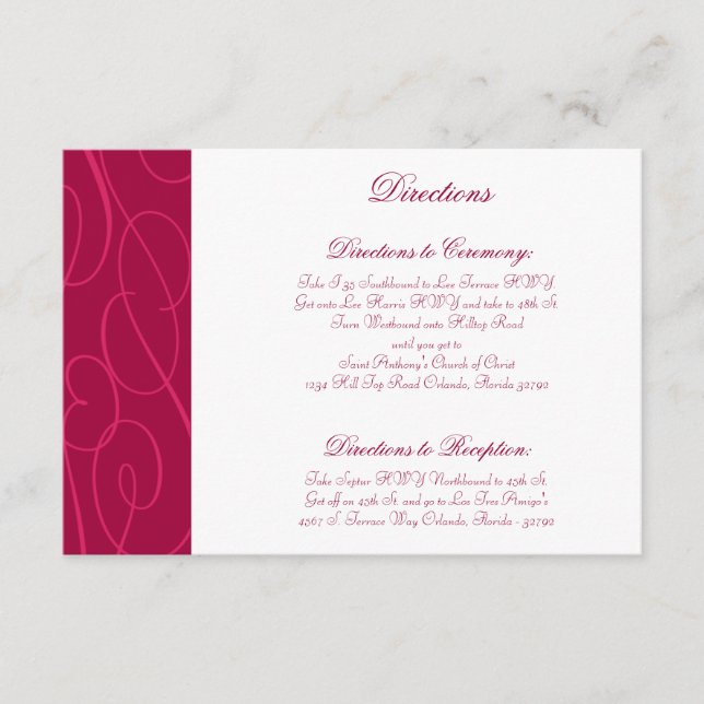 D'accompagnement Carte de direction 3,5 x 5 Boucles/torons rose fra (Devant)