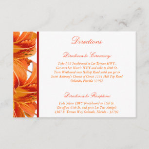 D'accompagnement Carte de direction 3,5 x 5 Orange Tiger Lilly avec
