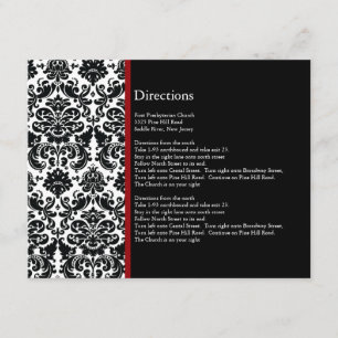 D'accompagnement Carte de direction à accent rouge en damas noir