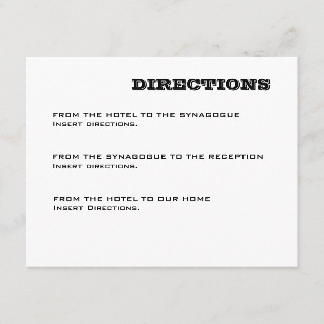 D'accompagnement Carte de direction Ashton Bar Mitzvah (Devant)