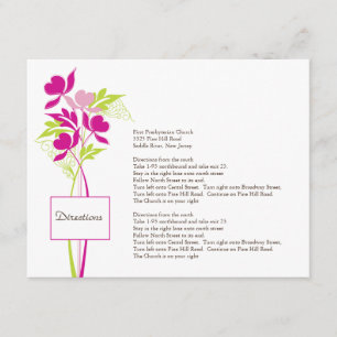 D'accompagnement Carte de direction de bouquet élégant rose et vert