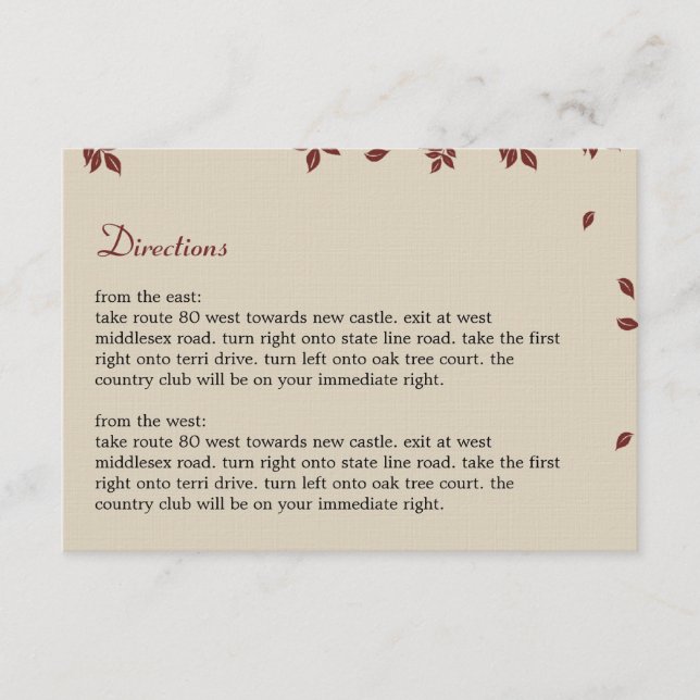 D'accompagnement Carte de direction de l'arbre de chêne (Devant)