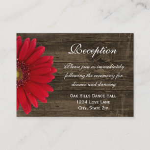 D'accompagnement Carte de direction de mariage Red Gerber Daisy
