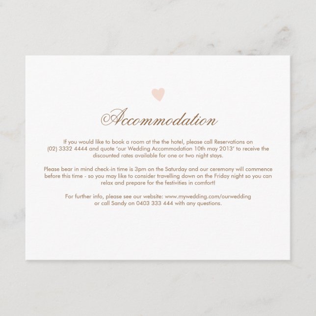 D'accompagnement Carte de direction du Mariage Big Heart (Devant)