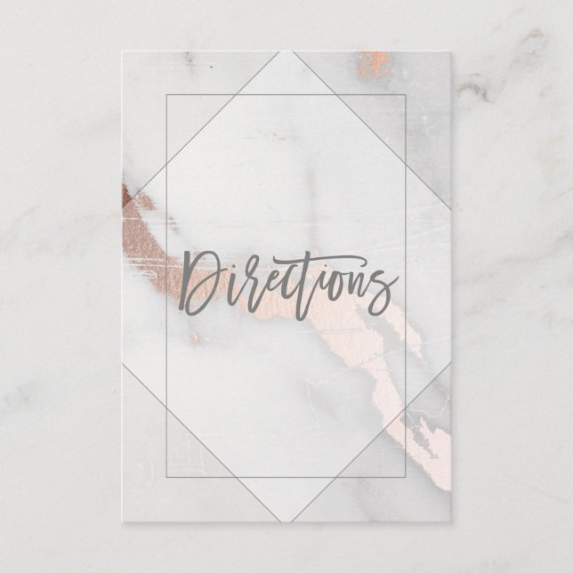 D'ACCOMPAGNEMENT CARTE DE DIRECTION MARIAGE MARBRE ET OR ROSE (Devant)