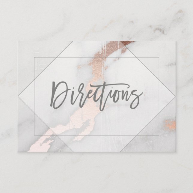 D'ACCOMPAGNEMENT CARTE DE DIRECTION MARIAGE MARBRE ET OR ROSE (Devant)