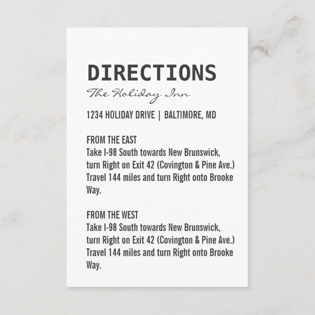 D'accompagnement Carte de direction | Nous (Devant)