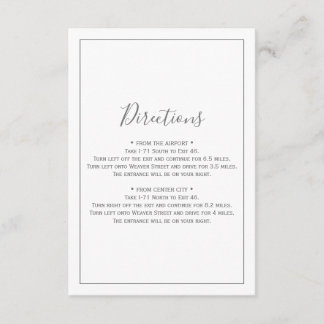 D'accompagnement Carte de directions argentée minimaliste