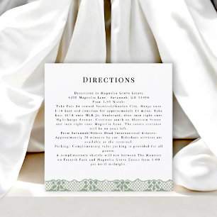 D'accompagnement Carte de directions de mariage en dentelle vintage