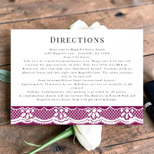D'accompagnement Carte de directions de mariage formelle en Bourgog