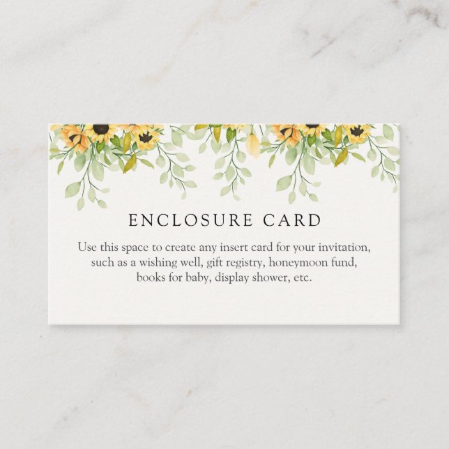 D'accompagnement Carte de douche pour enceinte de tournesol (Devant)