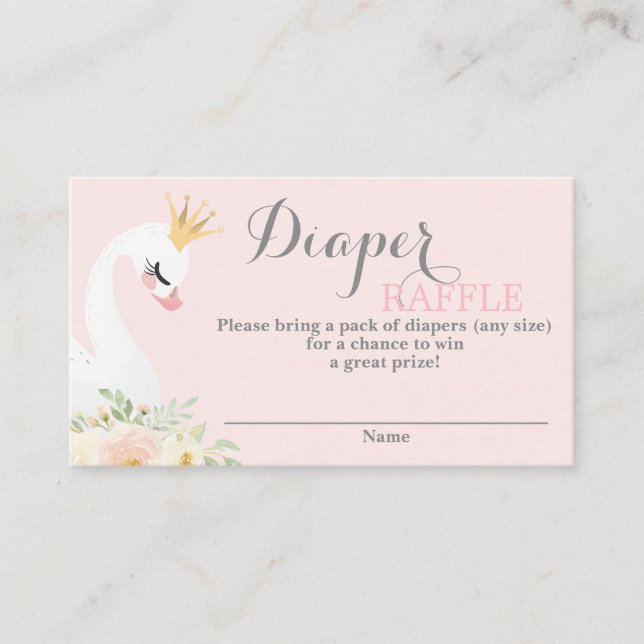 D'accompagnement Carte de fermeture à rabat à Baby shower de cygne (Devant)