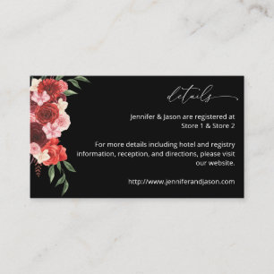 D'accompagnement Carte de fermeture florale rouge SM - Noir