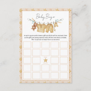 D'accompagnement Carte de jeu Baby shower de ligne de vêtements