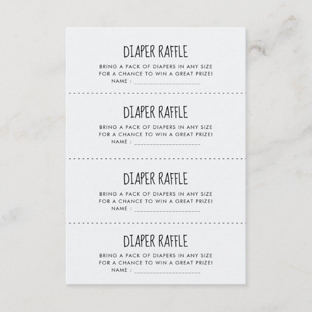 D'accompagnement Carte de jeu Cute blue elephant Diaper Raffle (Devant)