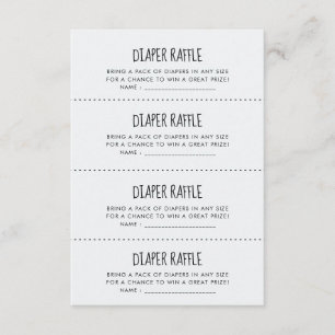 D'accompagnement Carte de jeu Cute blue elephant Diaper Raffle