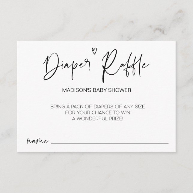 D'accompagnement Carte de jeu de Baby shower moderne Diaper Raffle (Devant)