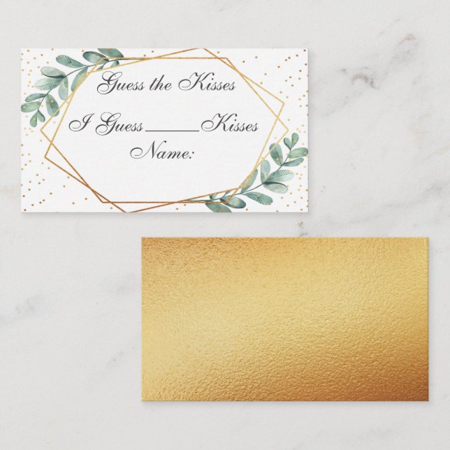 D'accompagnement Carte de jeu de Fête des mariées géométrique Eucal (Devant / Derrière)