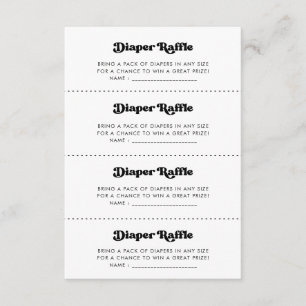 D'accompagnement Carte de jeu Diaper Raffle retro élégant