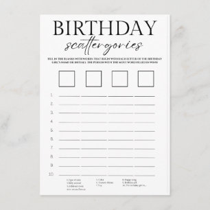 D'accompagnement Carte de jeu minimaliste d'anniversaire