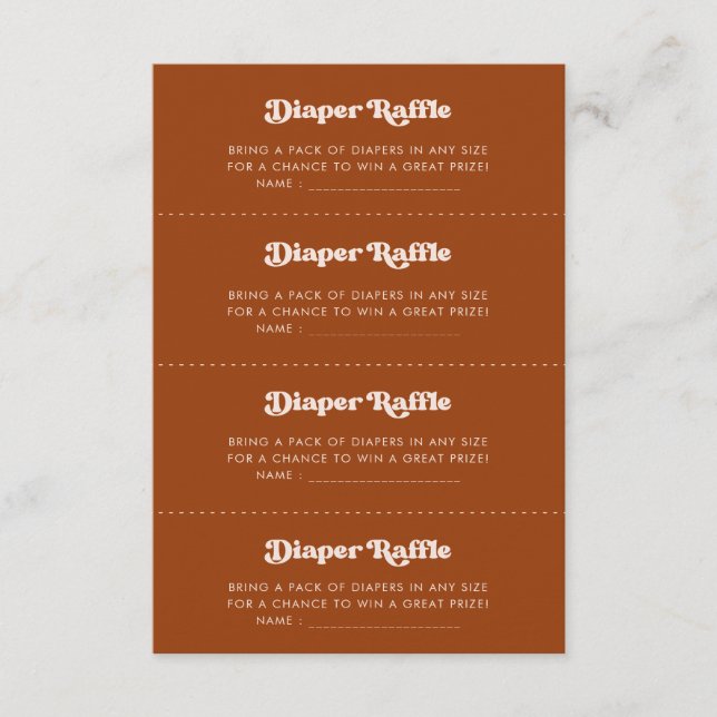 D'accompagnement Carte de jeu Retro Stylish Burnt Orange Diaper Raf (Devant)