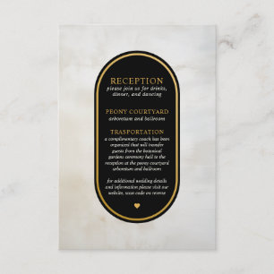 D'accompagnement Carte de la réception de mariage en or noir blanc