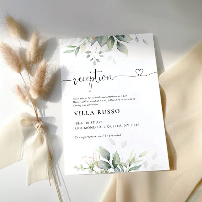 D'accompagnement Carte de la réception de mariage Feuille Eucalyptu (Créateur téléchargé)