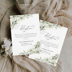 D'accompagnement Carte de la réception de mariage verte Dusty Sage