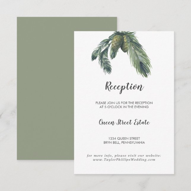 D'accompagnement Carte de la réception du mariage pour les vacances (Devant / Derrière)