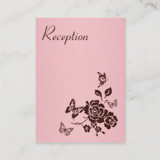 D'accompagnement Carte de la réception florale rose et Brown