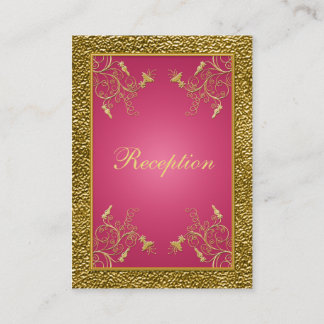 D'accompagnement Carte de la réception Florale rose et or