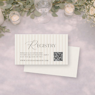 D'accompagnement Carte de liste de mariage beige élégante avec code