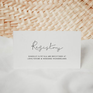 D'accompagnement Carte de liste de mariage minimaliste manuscrite
