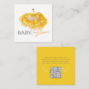 D'accompagnement Carte de liste de naissance bébé en fleurs jaunes 