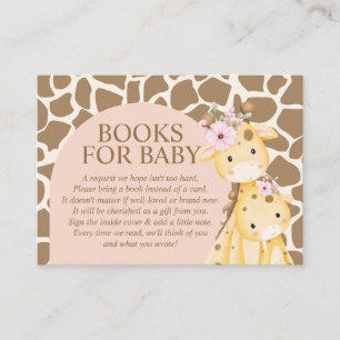D'accompagnement Carte de livres pour bébé girafe fille rose