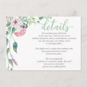 D'accompagnement Carte de Mariage Aquarelle Lavender Peony