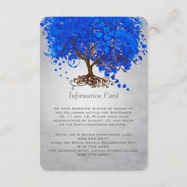 D'accompagnement Carte de mariage avec arbre à feuilles en forme de (Devant)