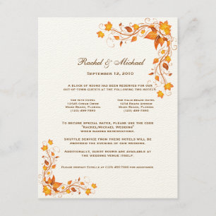 D'accompagnement Carte de mariage avec feuillage d'automne