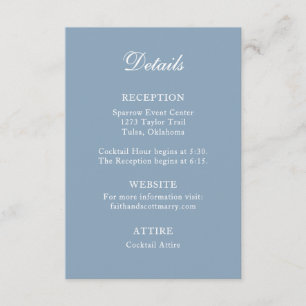 D'accompagnement Carte de Mariage bleu Dusty pour boîtier détaillé