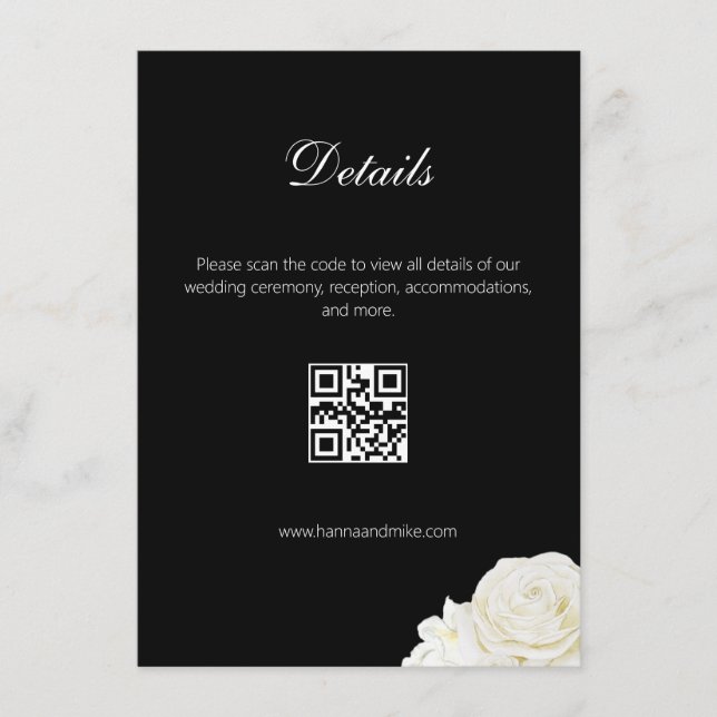 D'accompagnement Carte de Mariage de détail Rose classique (Devant)