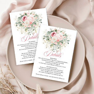 D'accompagnement Carte de mariage Fleurs de roses rougeâtres Bohème
