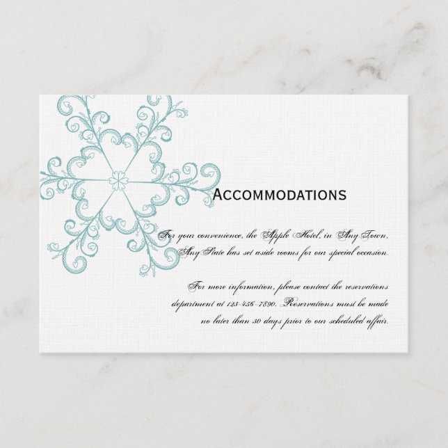 D'accompagnement Carte de mariage intérieure Flocon de neige à cœur (Devant)